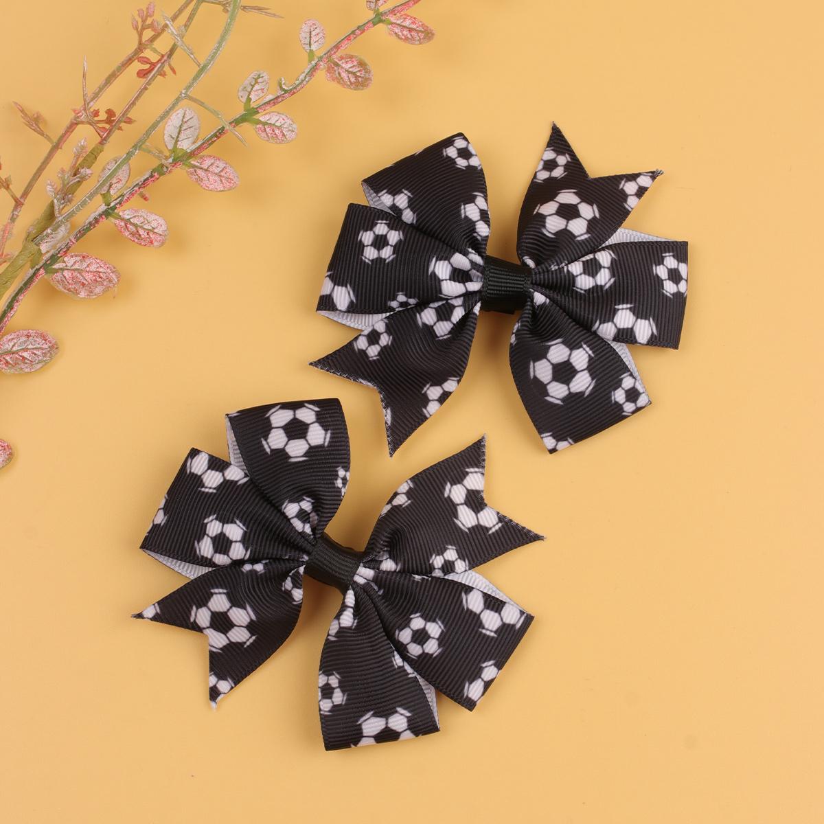 

Football Soccer Printed Hair Clips Ribbon Bows Hairpins New Photography Props Souvenir Barrettes Children Hair Accessories