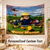 Custom Name Text Tapestry,Fireman Sam Boho Wall Hanging, Decorative Backdrop Tapestry For Room