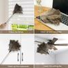 Extendable Ostrich Feather Duster with Nonslip,Handle Retractable Feather Duster for Cleaning Ceiling Fan Pendant Lamp High Ceiling Blinds Furniture