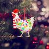 Christmas Scarf Chicken Pendant Christmas Tree Children Girl Boy Door Decoration