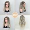 European American Wigs Women African Small Curl Long Chemical Fiber Headgear Gray Gold Partial Wig