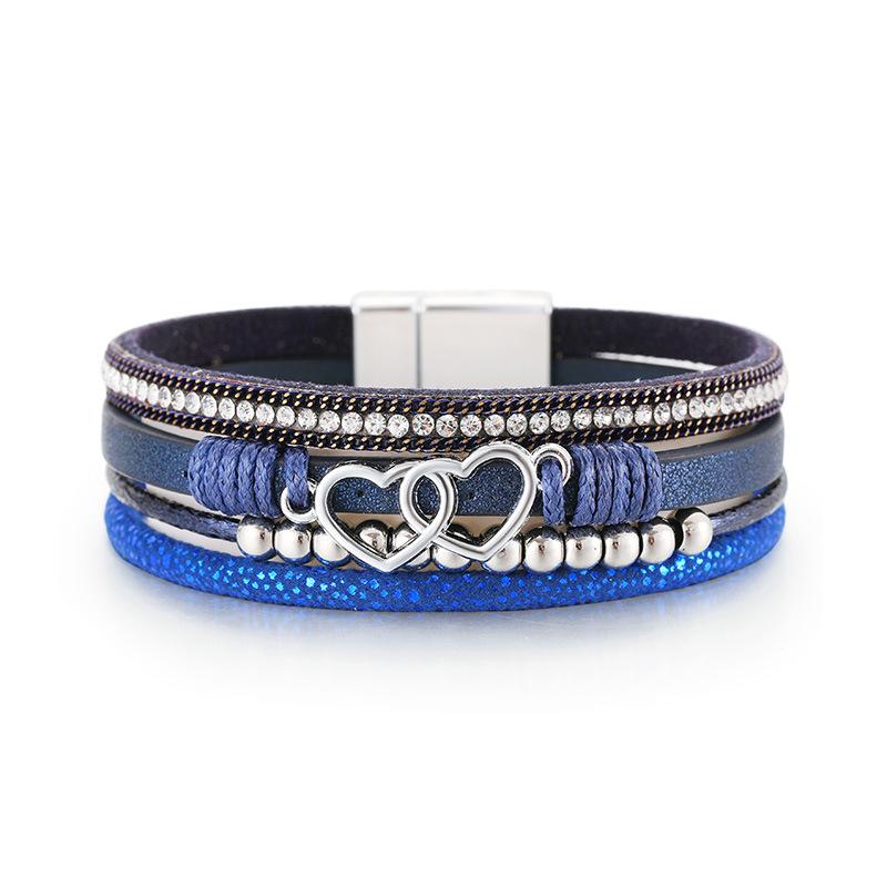 Multi Layer Leather Bracelet for Women Heart Accessories  Stylish Ladies Hand Jewelry Gift