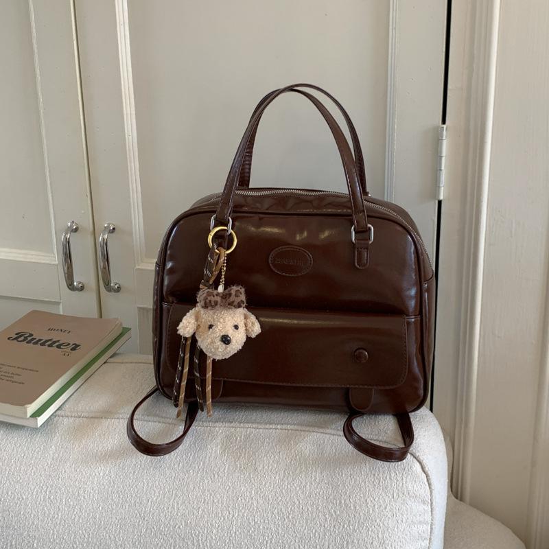 College style student class foreign style leather casual versatile shoulder portable 2025 autumn and winter women's backpack bag