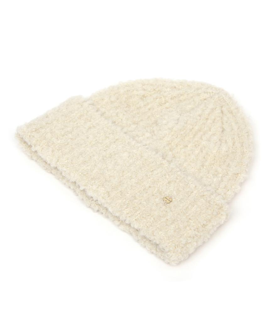 Eondeokeonteulolseutyudio Boucle Winter Beanie Fluffy Beanie / Mohair Boucle / Cream