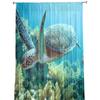 Blue Ocean Green Turtle Tulle Curtains For Living Room Bedroom Decoration Sheer Voile Window Curtains Party Drapes Panels