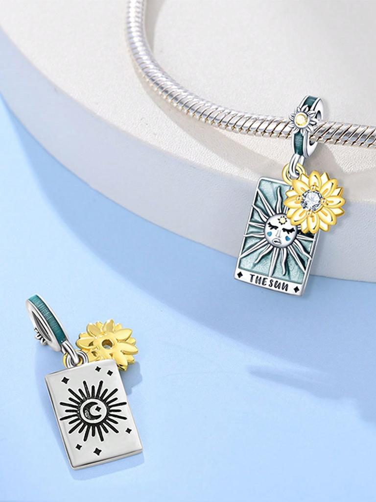 Charms Plata Copper Colors Sun Stars Moon Beads Charm Pendant For Original Bracelet For Women Diy Jewelry Love Gift
