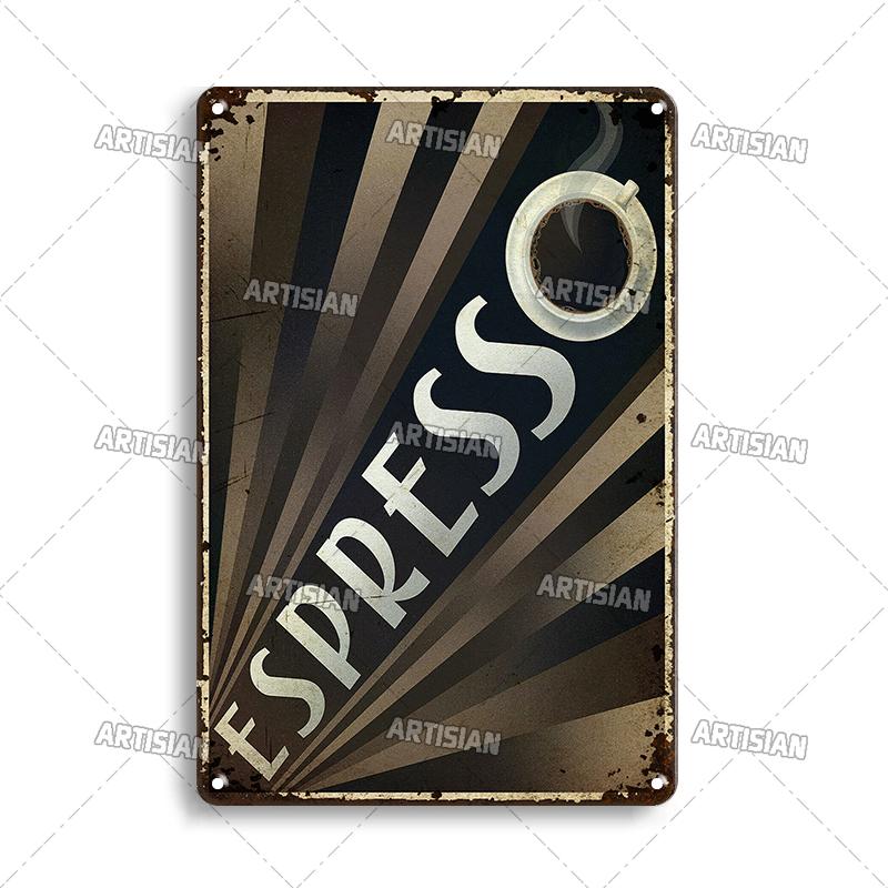 Rusty Coffee Metal Poster Decorative Plate Classic Tea Metal Signs Home Bar Cafe Wall Decor Signs Old Metal Plaque Wall Plate