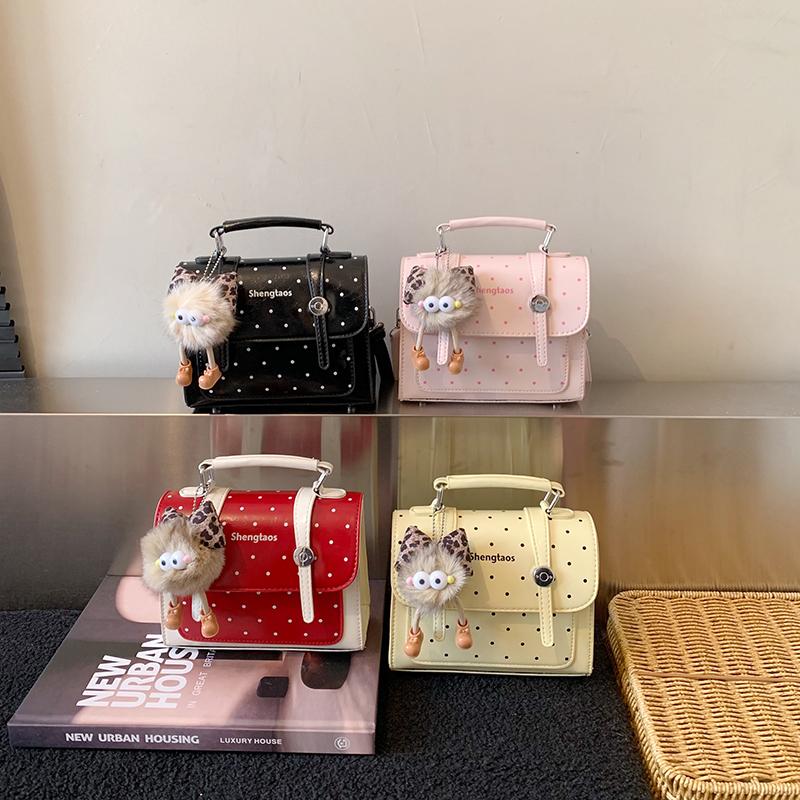 New Design Fashion Cute Polka Dot Handbag Satchel Kawaii Small Crossbody Bag for Women PU Leather Girls Shoulder Purse