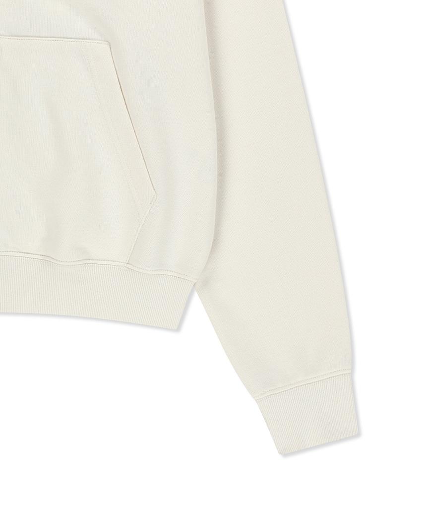 Matin Kim Back Logo Essential Hoody Zip Up In Ivory
