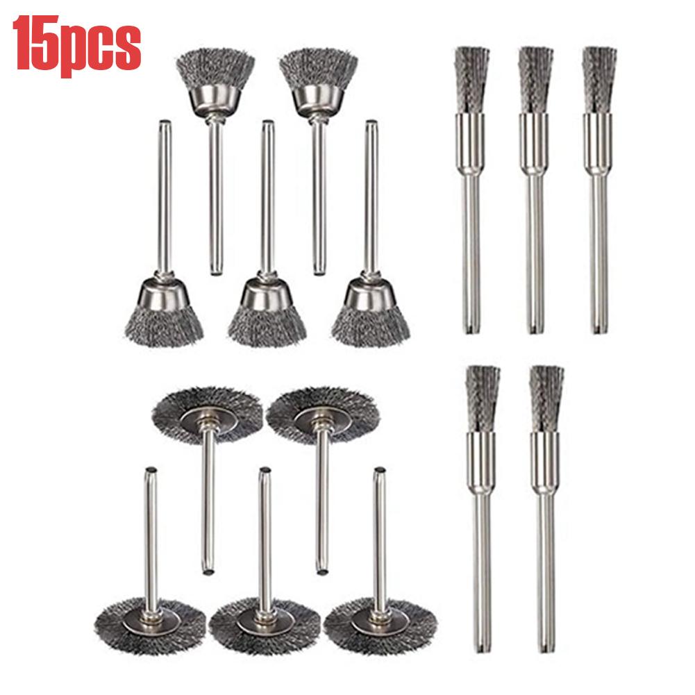 15/45/60pcs Wire Wheel Cup Brush Set Crimped Stainless Steel Die Grinder Rotary Electric Tool For Drill The Engraver Dropship