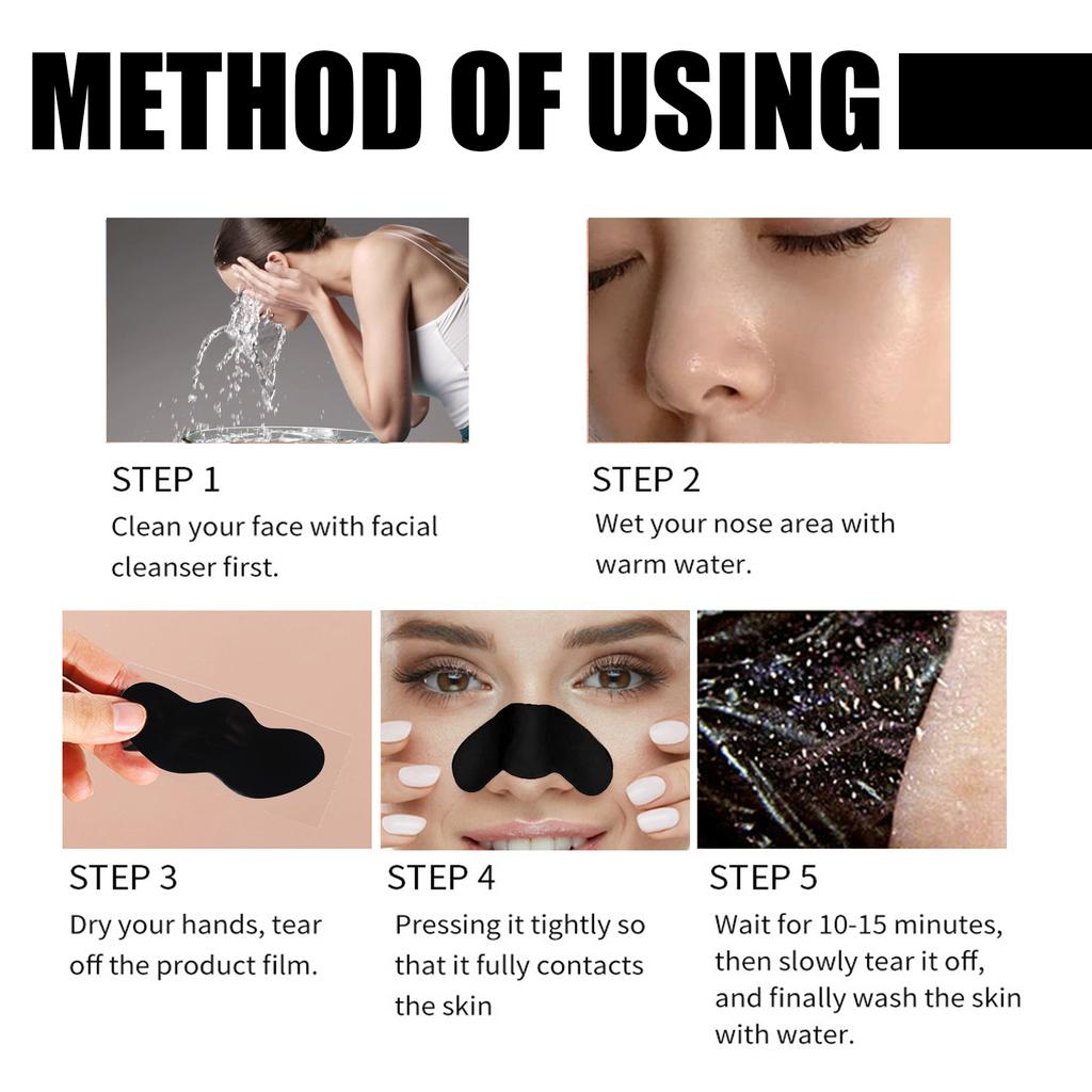 EELHOE Nose Patch Bamboo Charcoal Cleansing Blackhead Acne Pore Moisturizing Refreshing Oil Control Daily Care Nose Mask Nose Patch