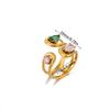 Shiny Cubic Stainless Steel Zircon Asymmetric Open Ring High-Grade Stainless Steel 18 K Gold Color Rust Proof Jewelry Party Gift