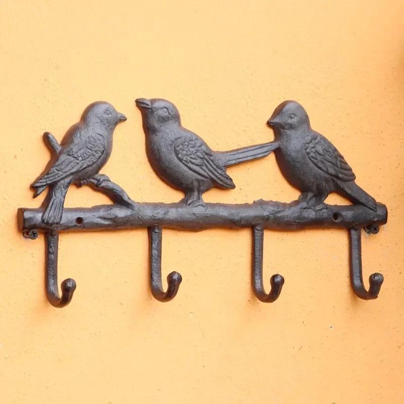 Letter Shape Hooks Metal Cast Iron Classical Retro Garden Courtyard Wall Decorate Clothes Hat Wall Mounted Rusty Colored Hook