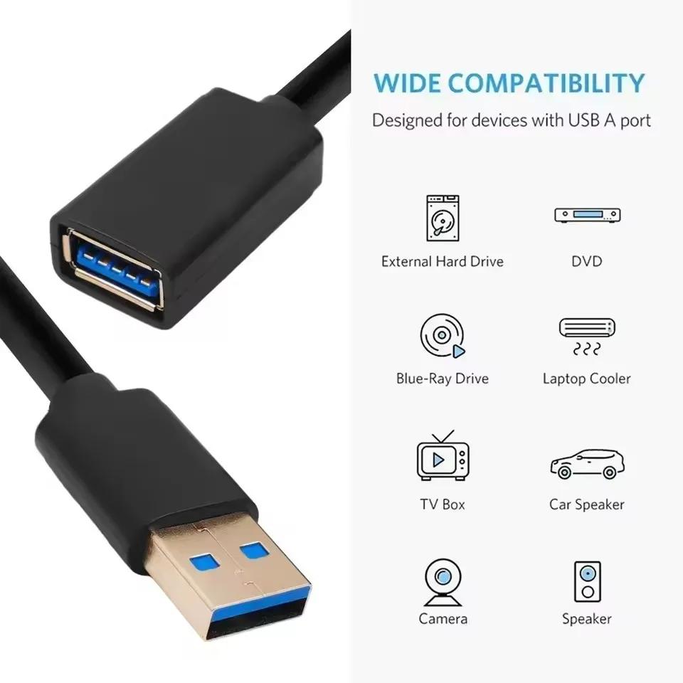 USB 3.0 / 2.0 Extension Cable Male To Female Extender Cables Data Cord USB3.0 Extenders for PC PS3 Laptop To U Disk TV USB Cable