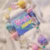 Colorful Beaded Phone Straps 14cm DIY Graffiti Acrylic Star Anti-Lost Phone String Key Chain