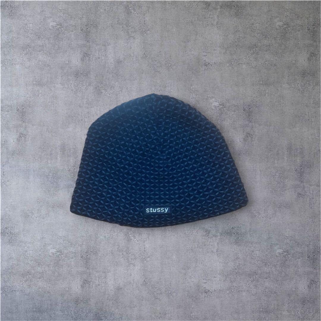 Used Stussy Beanie Knit Hat Navy