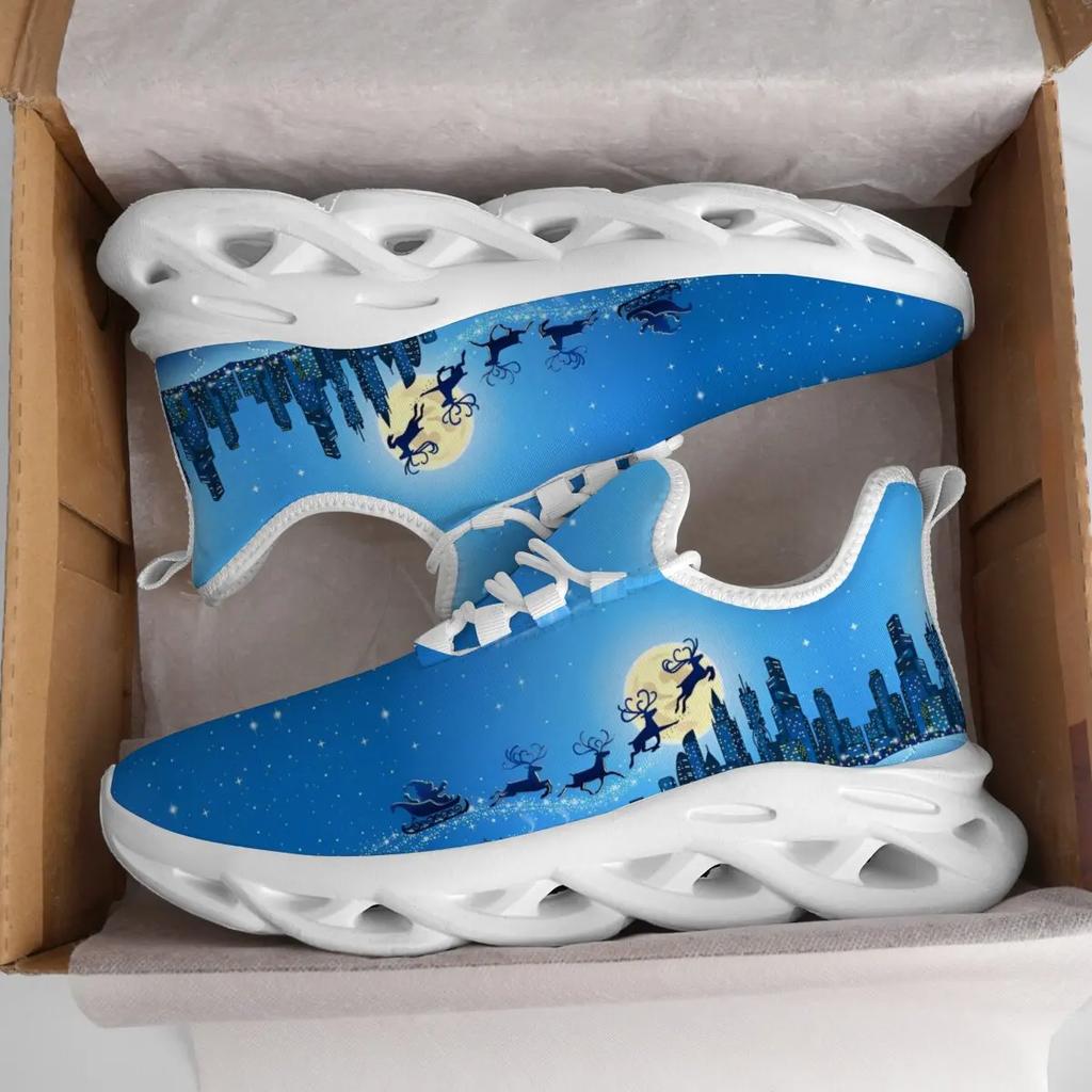 Men's Sneakers Casual Flats Women's Shoes Lace Up Men Christmas Shoes Mesh Breathable Tennis Sports Shoe Athletic Male Sneakers