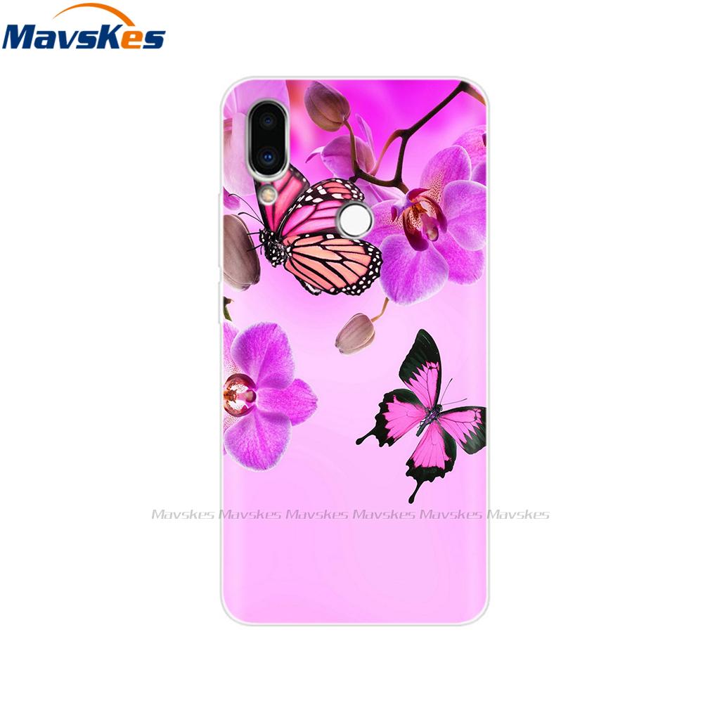 Soft TPU Case for Meizu Note 9 Cat Animal Flower Printed Protective Silicone Covers Phone Shells Bags Bumper for Meizu Note9