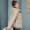 Women Autum Winter Hooded Neck Long Sleeve Solid Color Loose Chic Casual Warm Cotton Coat Jackets
