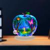 1 Piece Acrylic Landscape Pattern Decoration 2D  Apple Table Ornaments Shelf Ornament For Home Diy Accessories