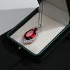 925 Sterling Silver Classic Fashion Red Zircon Full Diamond Necklace Birthday Anniversary Anniversary Party Gift