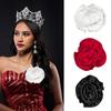 Handmade Flower Appliques Silk Flower Brooch Craft Dance Costume Decors Large 3D Flower Patches Clothing Sewing Ornament