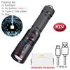 20W Zoom Round Beam Light LED High Power Flashlight USB Rechargeable Torch Camping Outdoor Hunting Fishing Walking Lighting Lamp