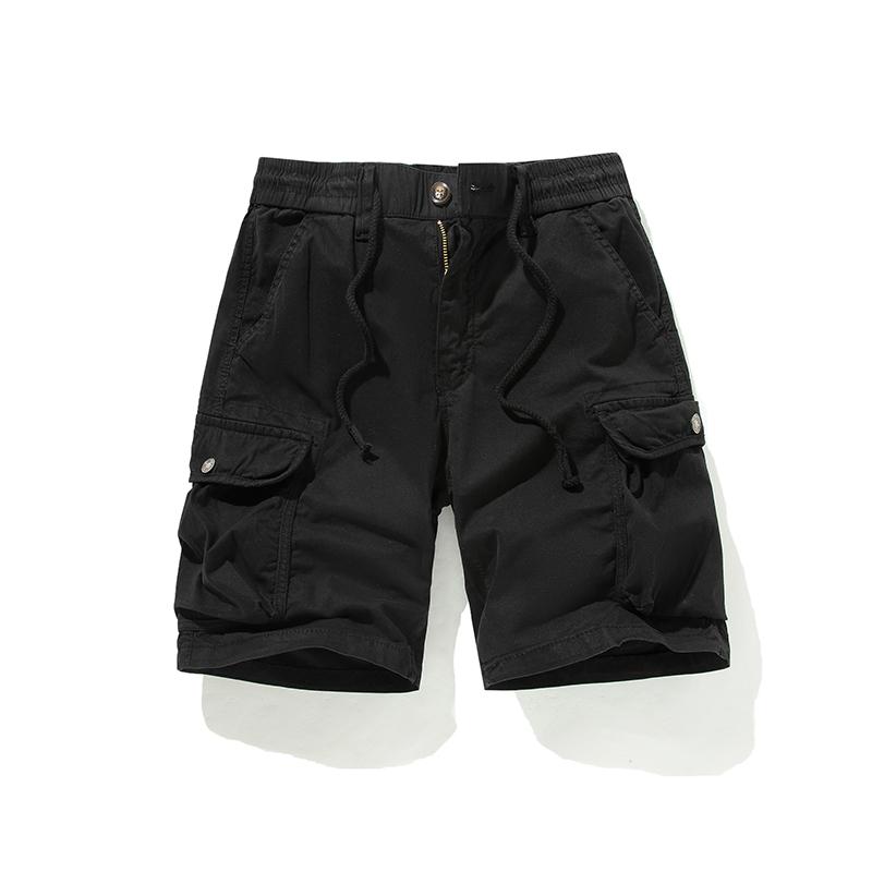Pantaloncini da Lavoro Uomo Estivi Casual Pantaloni a Cinque Quarti Cotone Puro Larghi Multitasche Pantaloni Versatili