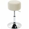 Bar Stool Adjustable Swivel Chair Velvet Feel Seat 1 Piece Beige
