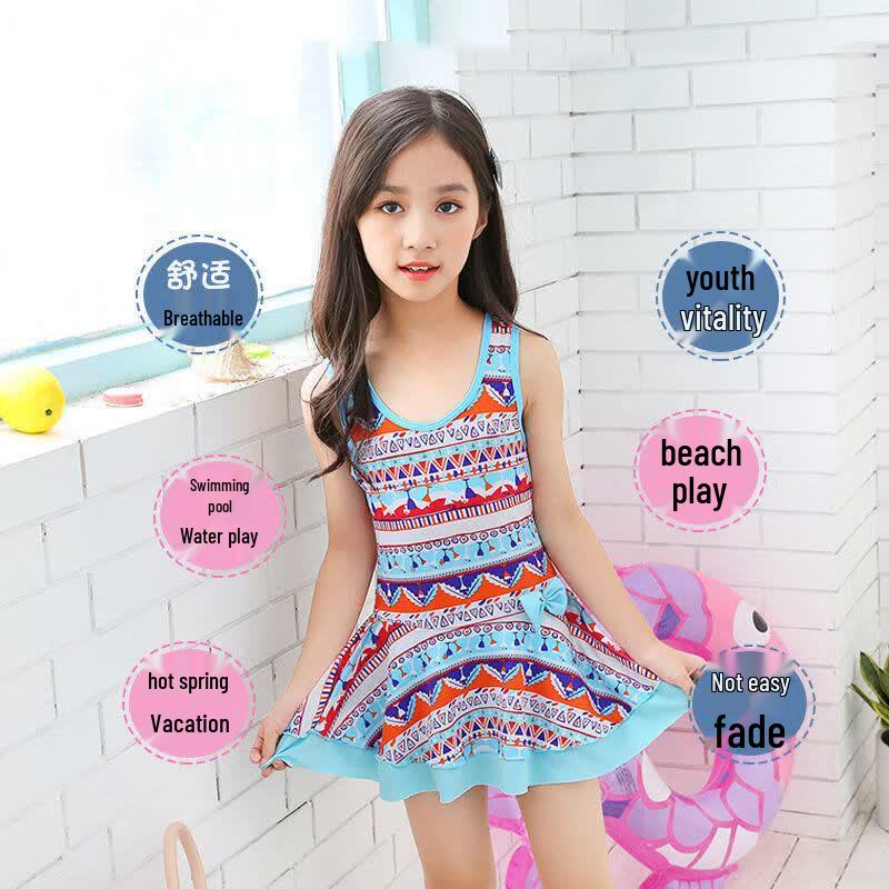 Junwen Girls' One-piece Princess Swimsuit