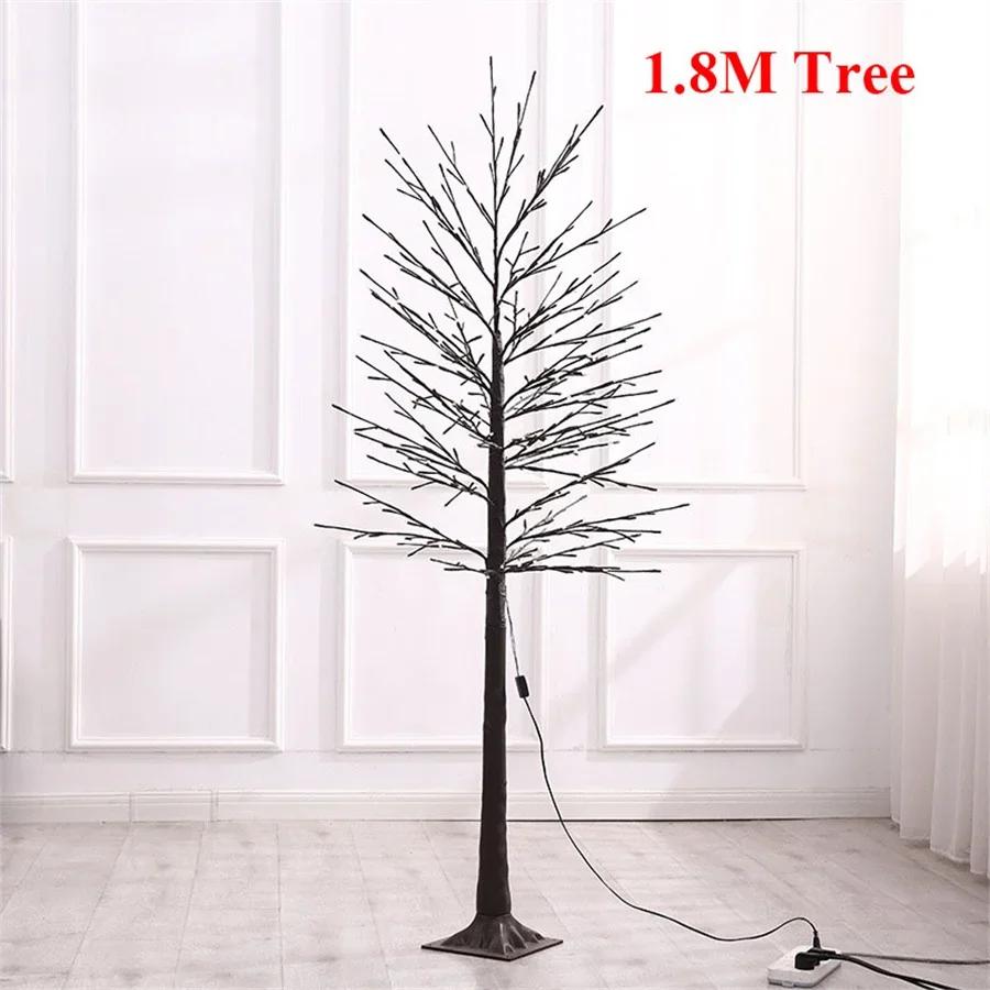 Brown Lighted Birch Tree 1.5M 1.8M 2.1M Artificial Lighted Christmas Tree Light Up Birch Tree Christmas Holiday Decor