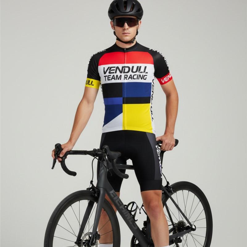 VENDULL 2026 New Men Summer Short Sleeve Cycling Jersey Set MTB Maillot Ropa Ciclismo Bicycle Wear Breathable Cycling Clothing