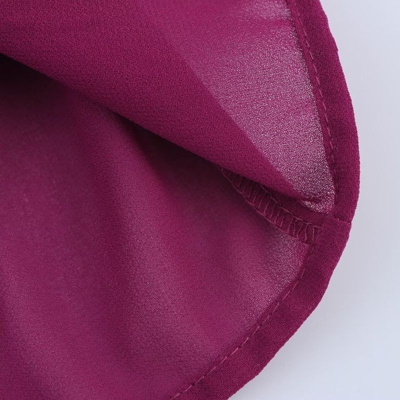 Kaslead New Arrival Women's Clothing Fashion Style Fashion Minimalist Wooden Ear Design Chiffon Long Sleeves Tops