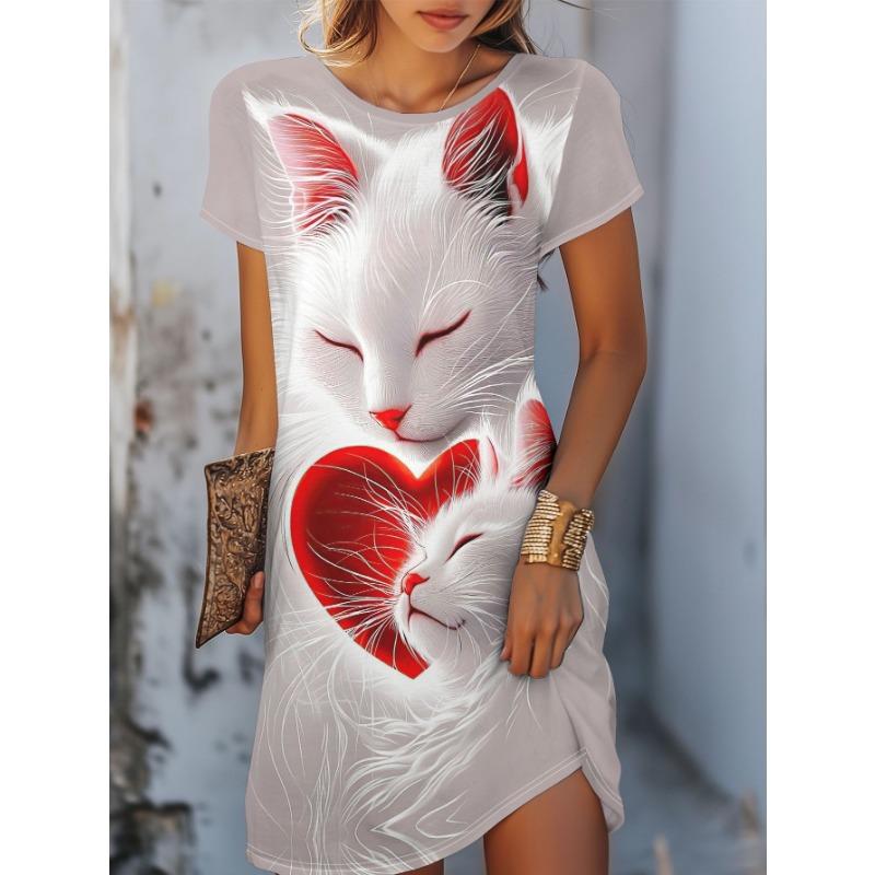 Women's Fashionable Dress, Cute Little Animals and Floral Prints