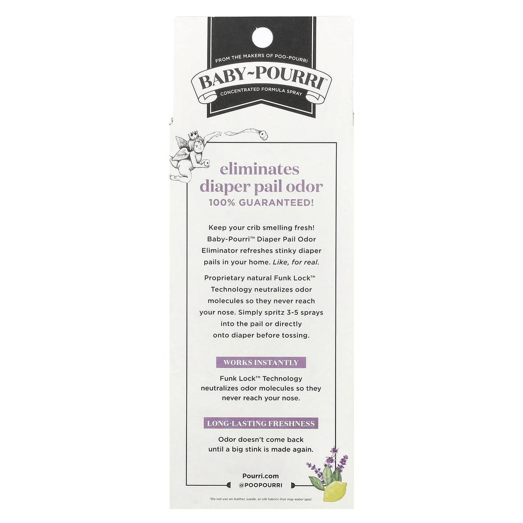 POO-POURRI Baby-Pourri™, Little Stinker™, Diaper Pail Odor Eliminator, Lavender Bergamot, 100 Ml (3.4 Fl Oz)