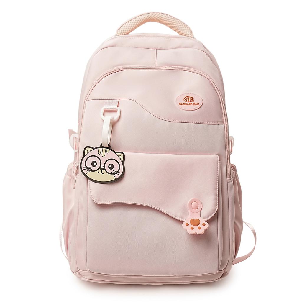 Schoolbag, high-value backpack, large capacity for middle school and college students, Korean style simple and versatile travel backpack