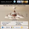 Creative French Chandelier Eggshell Fan Light for Living Room & Bedroom