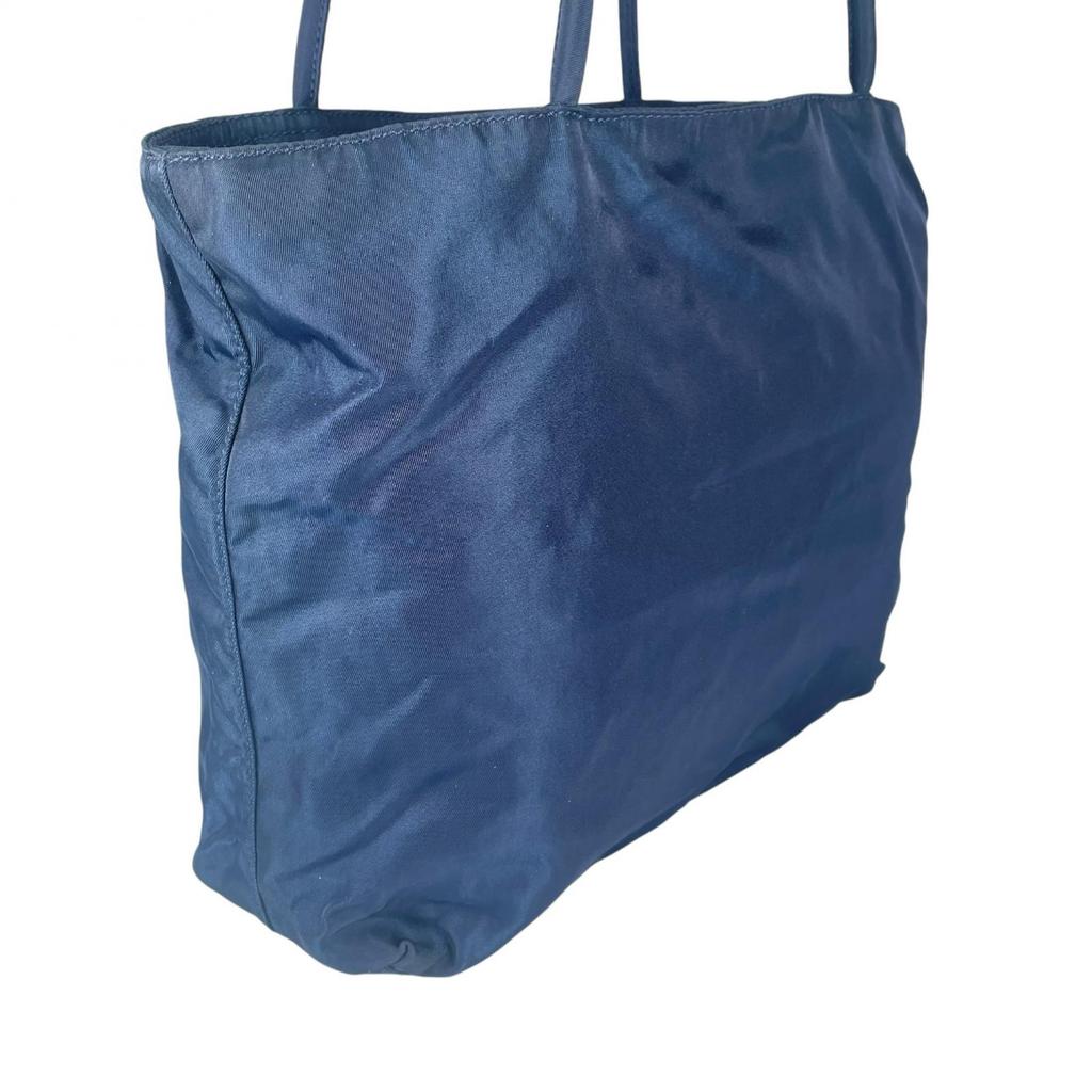 PRADA Triangular logo Shoulder Bag blue Women used