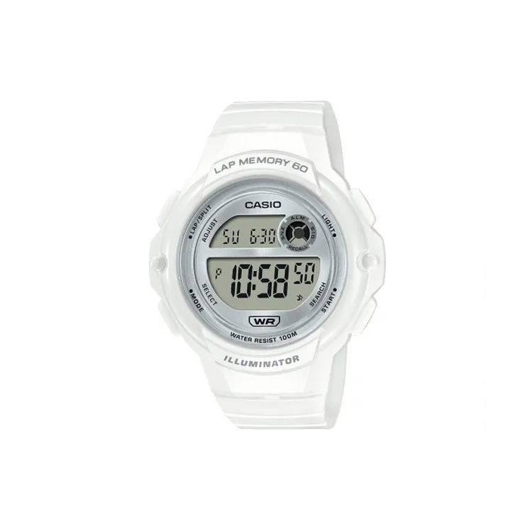 

Casio Standard Series 100M Waterproof Quartz Movement Resin Strap Watch Unisex Watches White LWS-1200H-7A1 White Strap