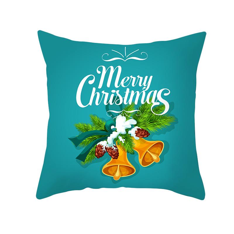 Peach Skin Christmas Print Pillow Case Cartoon Animal Home Sofa Cushion Cover Bedside Bedroom Pillow