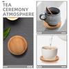 MUCKLILY 1 Set Bamboo Coasters Water Cup Pads Tea Cup Saucers Outdoor Coasters Round Pads Decorative Table Mats Bamboo Mats Beige 12pcs