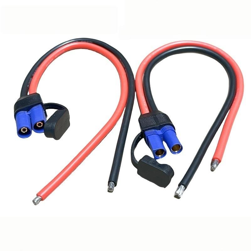100W Ec5 Motorcycle Emergency Start Wire High-Power 10Awg Silicone Line Ec5 Male Female Plug To O-Type Terminal Connection Cable