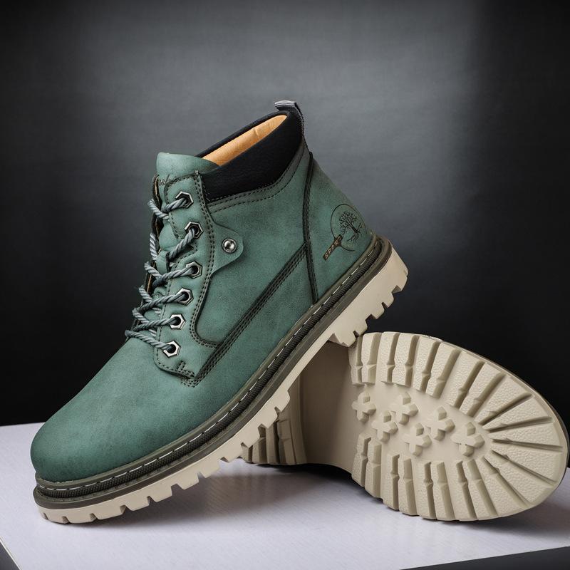 Trend Leather Boots Martin Boots Men'S Cotton Tooling Big Boots