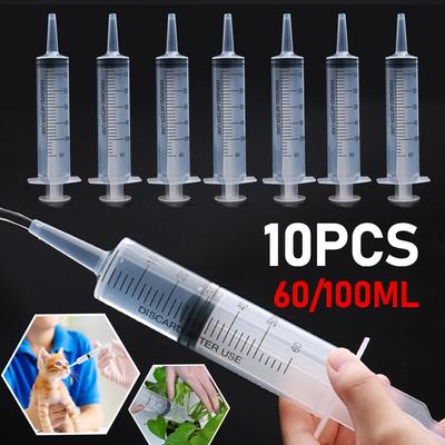 60ml/100ML Krmná stříkačka Plnění lepidlem Klystýrová stříkačka Živina Sterilní Bez jehly Zalévání pro průmyslovou hydroponii