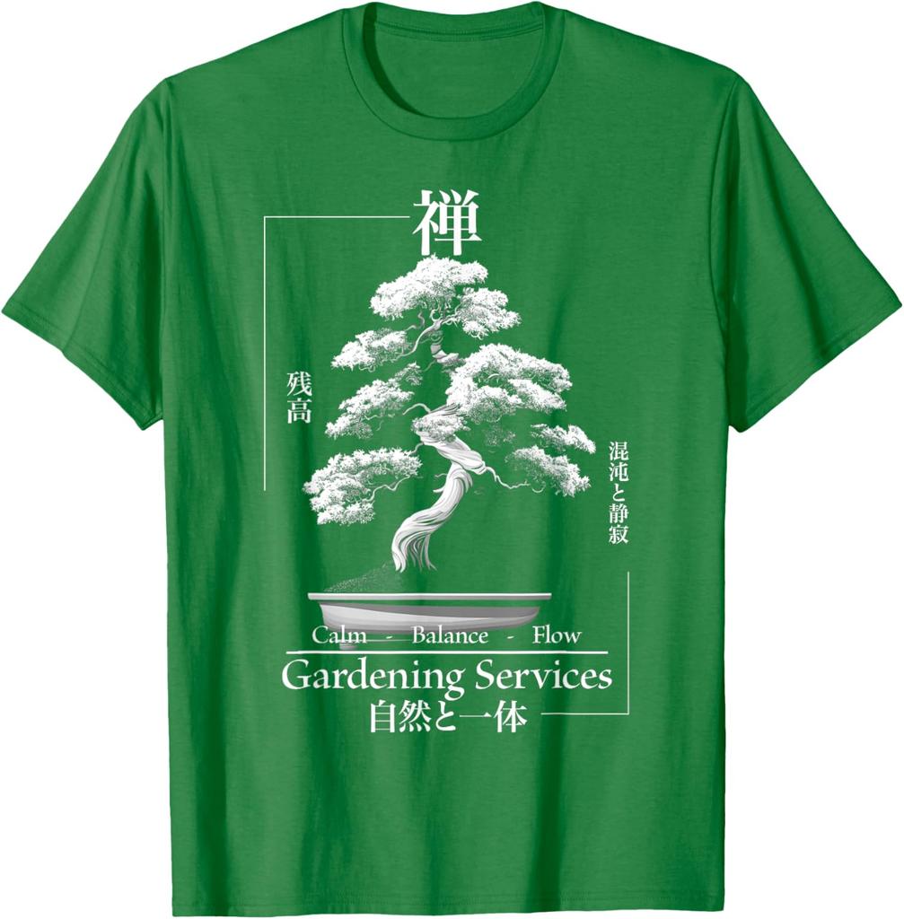 Grafické tričko Zen Bonsai strom Japonská estetika Klid Rovnováha Tok Design Krátký rukáv