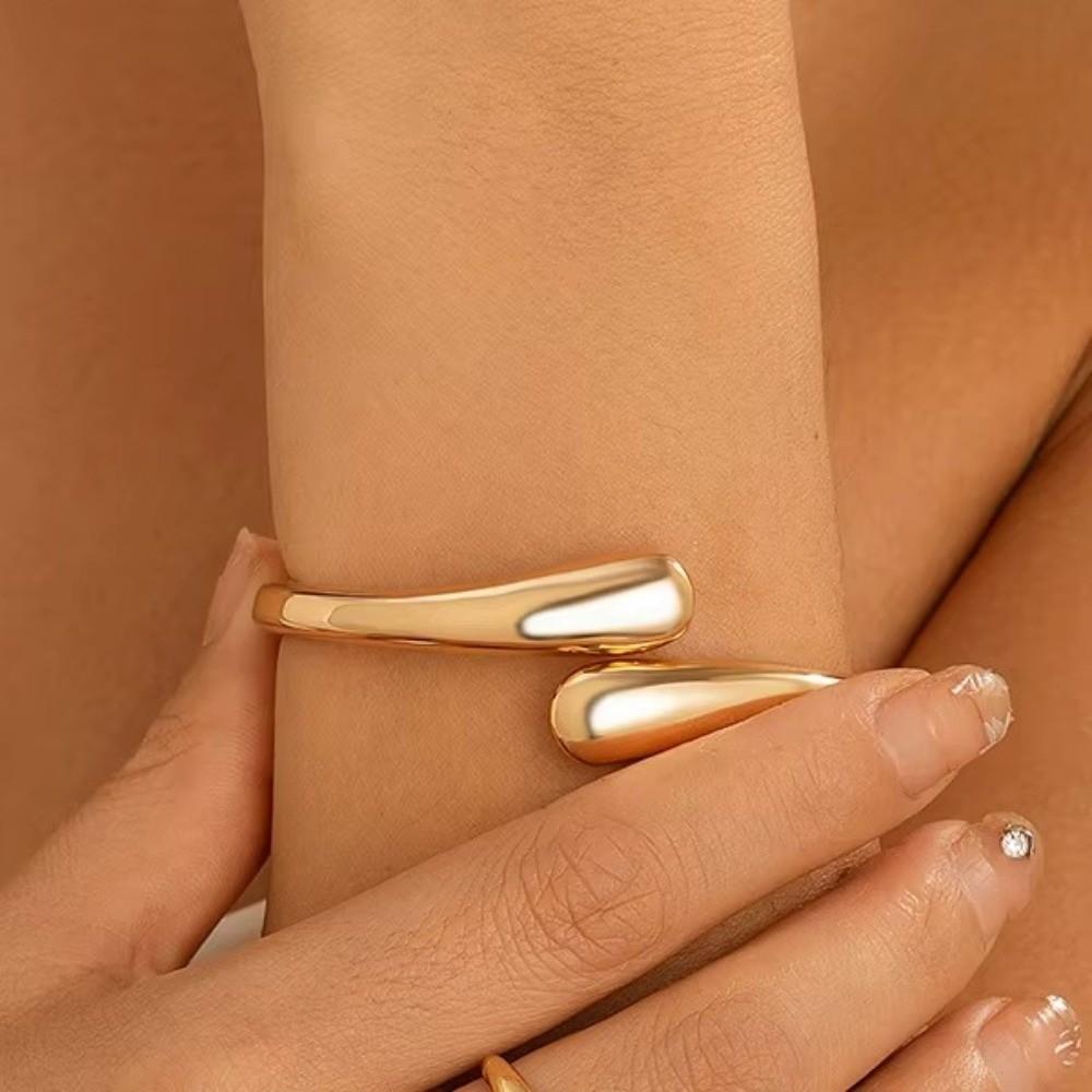 Metal Open Cuff Bangle Adjustable Women Rings Fashion Choker Necklace Party Grunge Jewelry Set