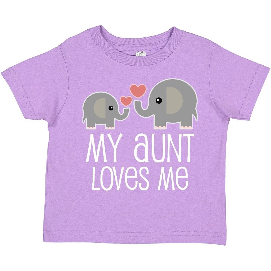 Inktastic My Aunt Loves Me Niece Nephew Elephant Toddler T-Shirt Auntie Aunty