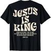 Jesus Is King John 146 TShirt Retro Christian Bible Verse Graphic Tee Black Cotton Short Sleeve Moisture Wicking Breathable