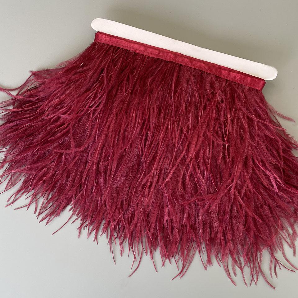 FeatherOstrich Feathers Trim 10 Meter 13-18 CM Feather Plumes Ribbon Selvage For DIY Wedding Dress Decoration Crafts Accessories