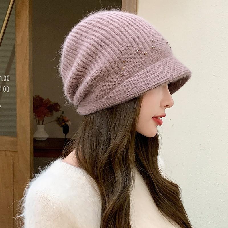 Autumn and winter hats men's and women's fashion bag head stacking hat warm confinement hat single-layer pullover hat knitted wool